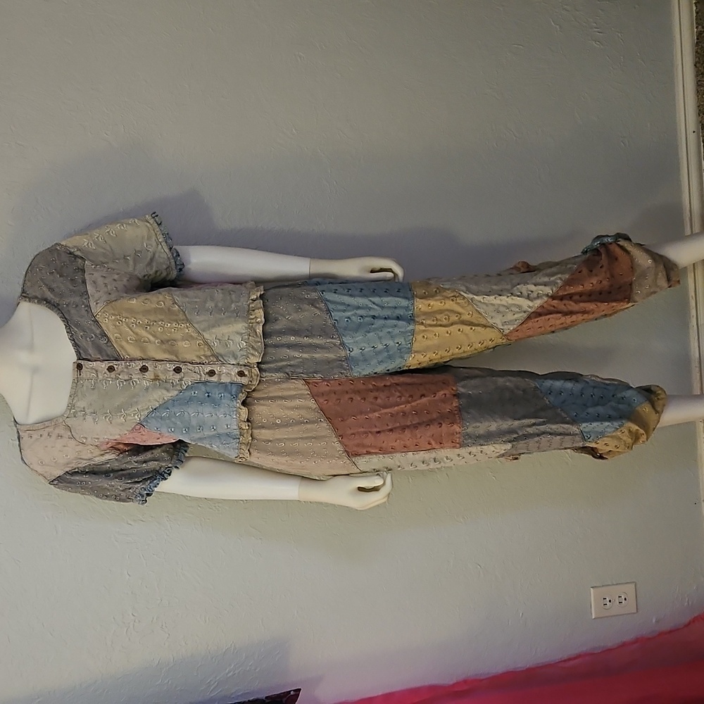 Vtg Sacred Threads Patchwork Colorblock Embroider… - image 3